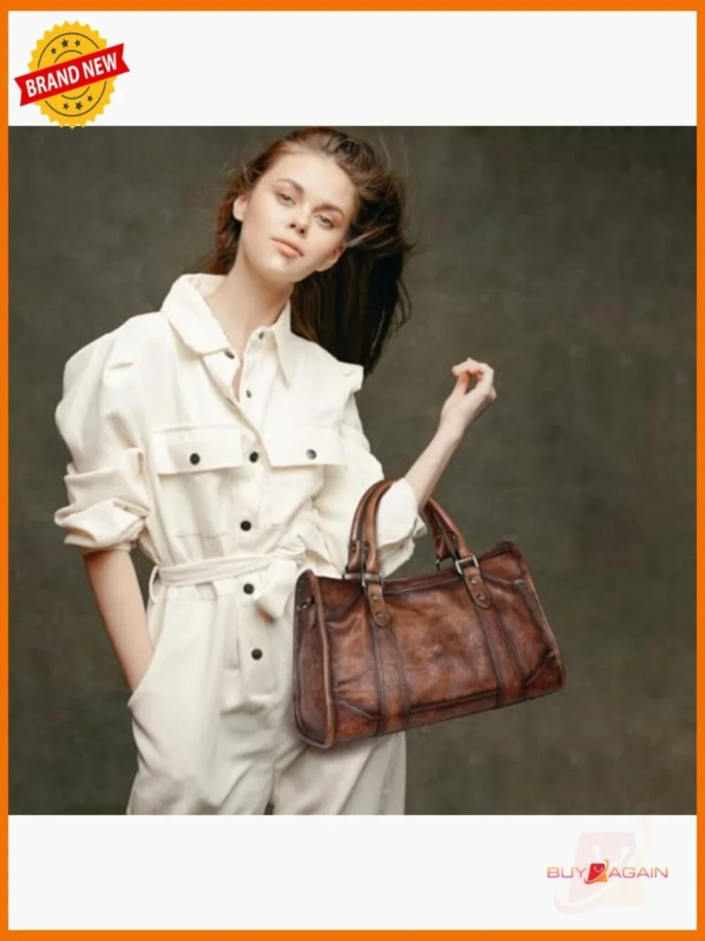 Genuine Leather Satchel Handbag Crossbody Shoulder Bag Hobo Purse Vintage Tote